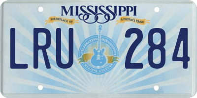 MS license plate LRU284