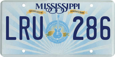 MS license plate LRU286