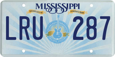 MS license plate LRU287