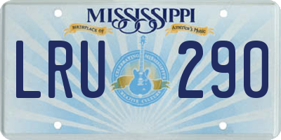MS license plate LRU290