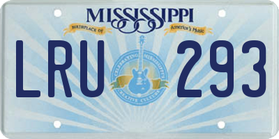MS license plate LRU293