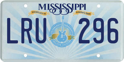 MS license plate LRU296
