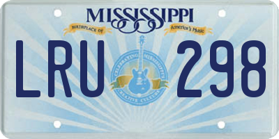 MS license plate LRU298