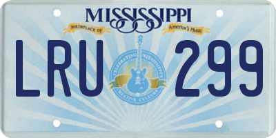 MS license plate LRU299