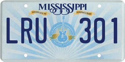 MS license plate LRU301
