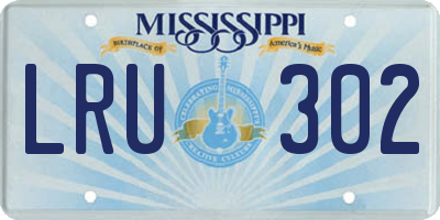MS license plate LRU302