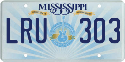 MS license plate LRU303