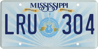 MS license plate LRU304