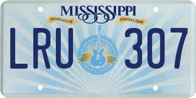 MS license plate LRU307