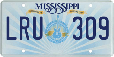 MS license plate LRU309
