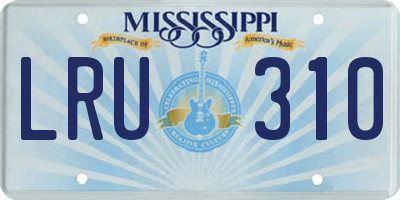 MS license plate LRU310