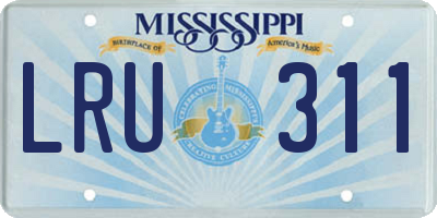 MS license plate LRU311