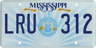 MS license plate LRU312