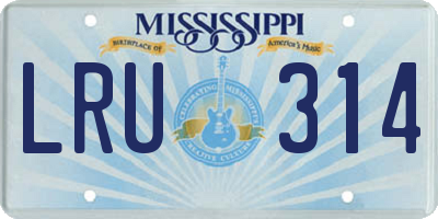 MS license plate LRU314