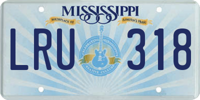 MS license plate LRU318