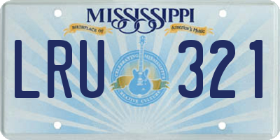 MS license plate LRU321