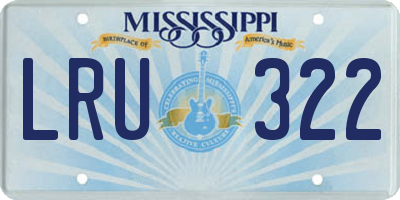 MS license plate LRU322