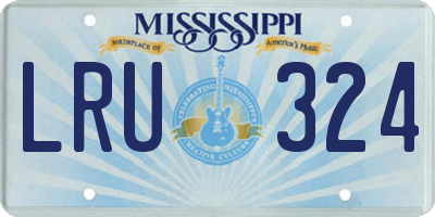 MS license plate LRU324