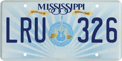 MS license plate LRU326