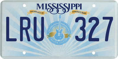 MS license plate LRU327