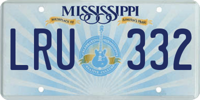 MS license plate LRU332