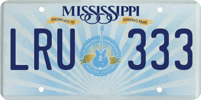 MS license plate LRU333