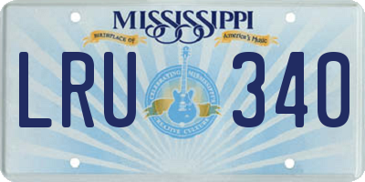MS license plate LRU340