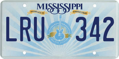 MS license plate LRU342
