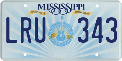 MS license plate LRU343