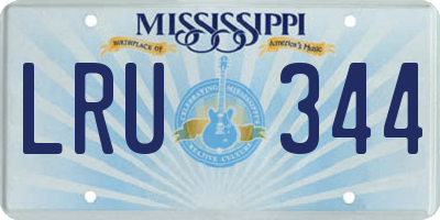 MS license plate LRU344