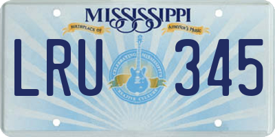 MS license plate LRU345
