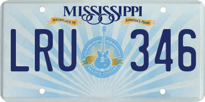 MS license plate LRU346