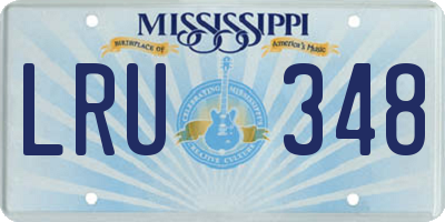 MS license plate LRU348