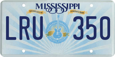 MS license plate LRU350