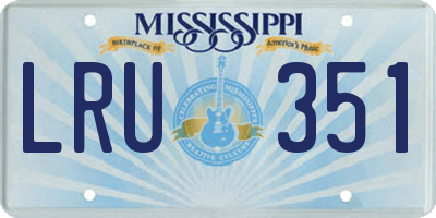 MS license plate LRU351