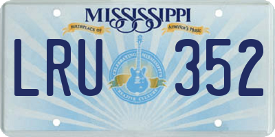 MS license plate LRU352