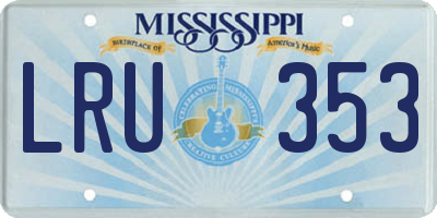 MS license plate LRU353