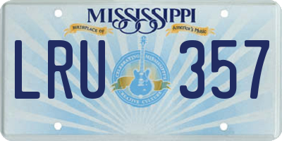 MS license plate LRU357