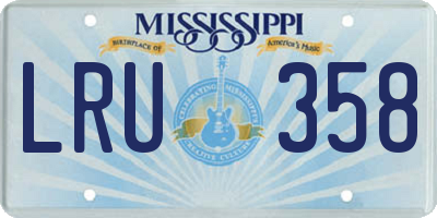MS license plate LRU358