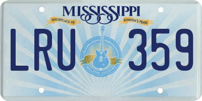 MS license plate LRU359