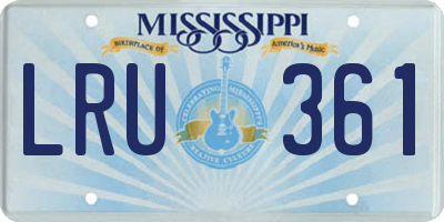 MS license plate LRU361