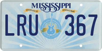 MS license plate LRU367