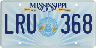 MS license plate LRU368