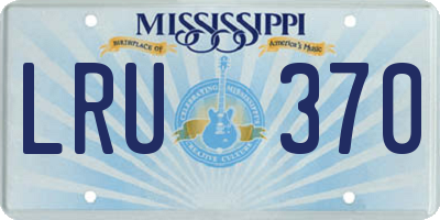 MS license plate LRU370