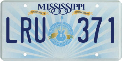 MS license plate LRU371