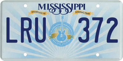 MS license plate LRU372