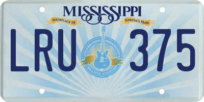 MS license plate LRU375