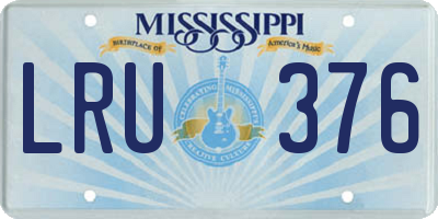 MS license plate LRU376