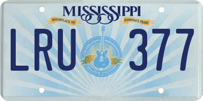 MS license plate LRU377