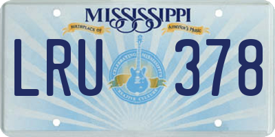 MS license plate LRU378